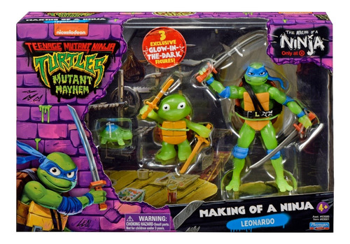 Tortugas Ninja Set Figuras Articuladas Brillan En Oscuridad