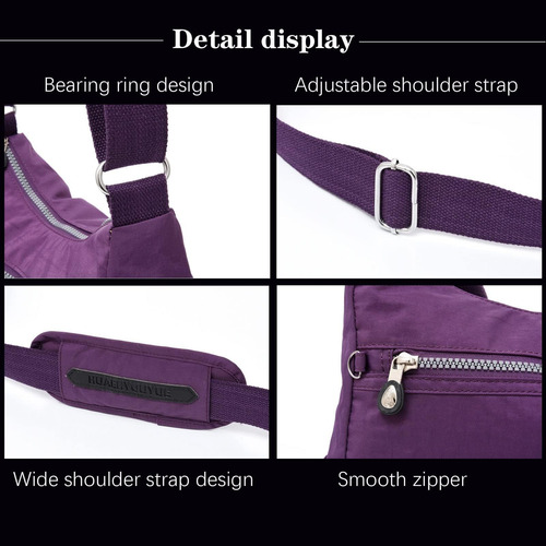 Feuseuz Bolso De Lujo Bolso De Mensajero De Tela De Nailon