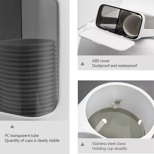 Q Dispensador De Vasos Desechable, Portavasos, Doble Tubo