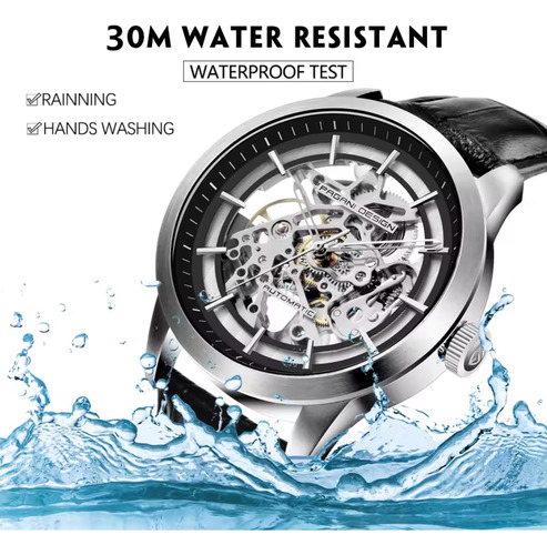 Reloj Mecánico Automático Pagani Design Pd-1638 Gold Black Negro Dorado Oscuro Dorado