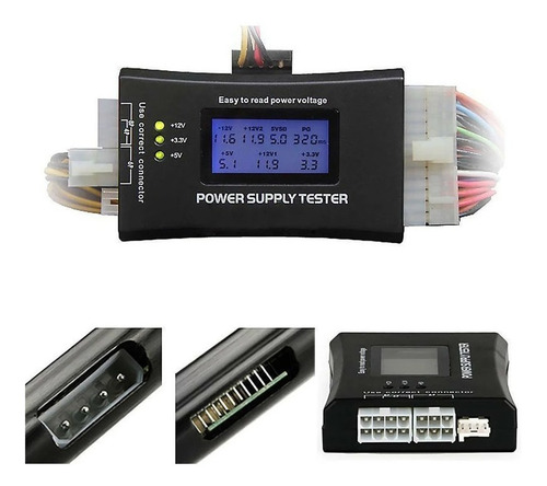 Tester Para Fuentes Atx, Mini Atx, Sata, Molex, 4p, 6p, 8p