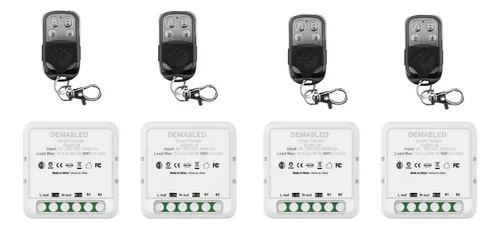 comprar 4 Controles Remotos Rf + 4 Interruptor Smart Switch Domotica
