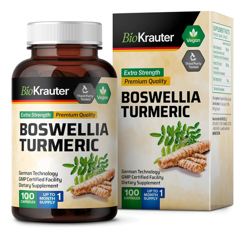 Boswellia Serrata 1000 Mg + Cúrcuma 1000 Mg + Bioperina