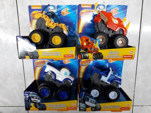 Blaze And The Monster Machines 12 Cm Pack X 4 Slam And Go 