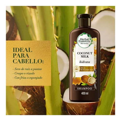 Shampoo Herbal Essences Biorenew Leche De Coco De 400ml
