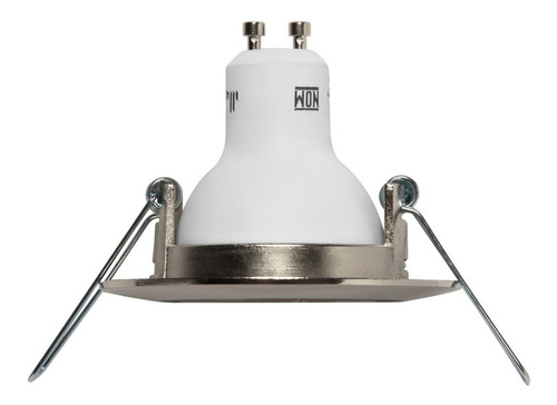 Spot Empotrado Plafón Base Fija Para Foco Mr16 Satín Th-4219 Estructura Acero