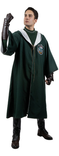 Capa Disfraz Harry Potter Quidditch Slytherin Adulto Talla L Cosplay Licencia Warner Brothers Halloween Alta Calidad Mago Hechicero Único Y Detallado