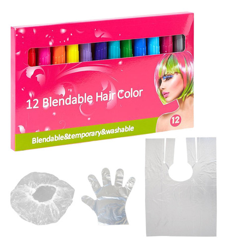 Temporal Desechable Fácil Lavable Cabello Tiza Color Tinte