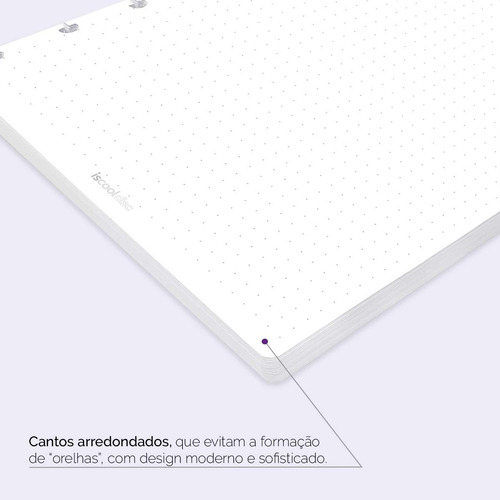 Refil Caderno Disco Inteligente Pontilhado 50 F 90g Pequeno Cor Branco