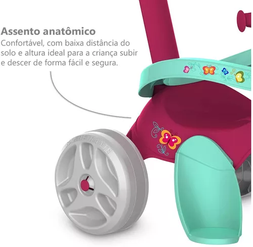 Brinquedo Bandeirante Motoca Velobaby - Rosa 357 - Martinello