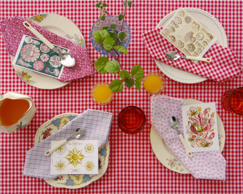 Imagen 2 de 4 de Pack X4 Servilletas Picnic Rojo Cuadros Deco