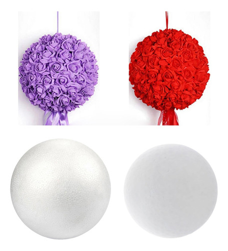 2 Bolas De Espuma Blanca, Proyectos De Arte, 18cm 20cm