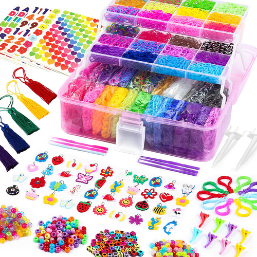 Funzbo Kit De Pulsera De Goma De Mas De 15000 Colores, Kit D