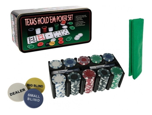 Set Poker 200 Fichas+paño Black Jack Texas Holdem 80131