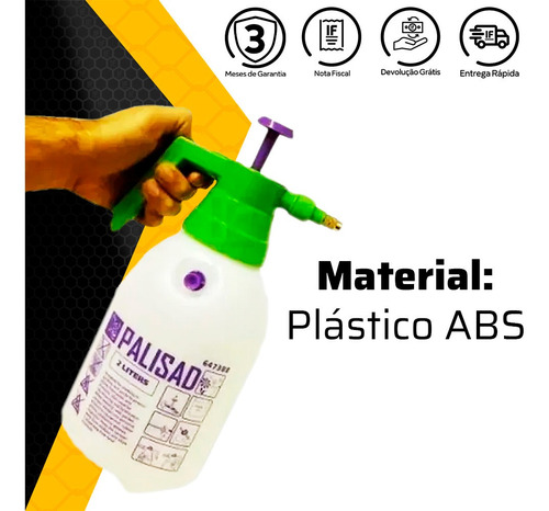 Pulverizador Manual 2 Litros Compressão Previa Jardim