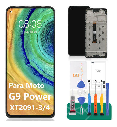 Para Motorola Moto G9 Power Pantalla Táctil Lcd Con Marco 