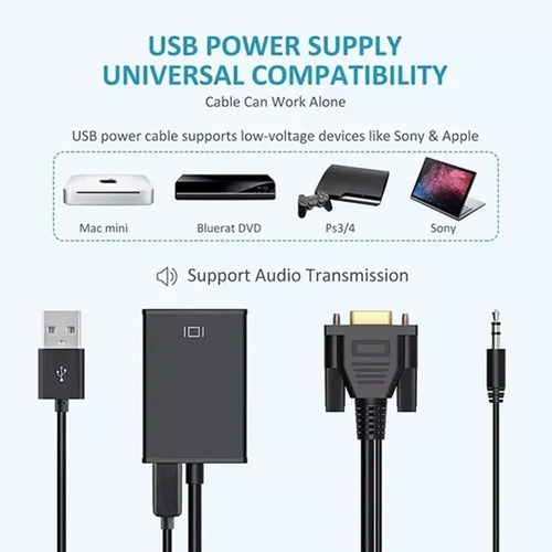 Full Hd Adaptador Vga A Hdmi, Vga A Hdmi Cable, Convertidor