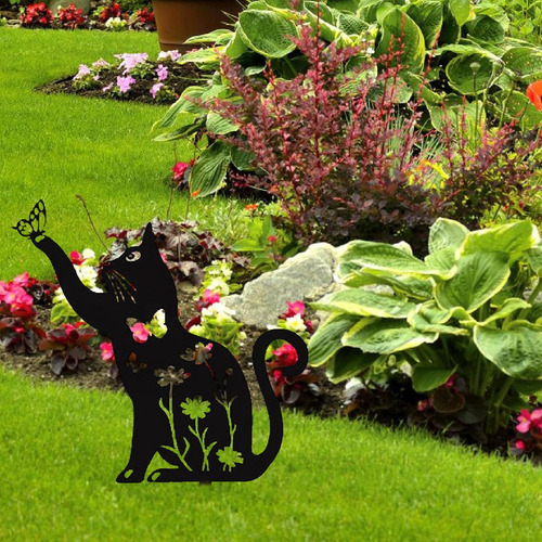 Apuesta De Jardín Decorativa De Gato, Busque 30x30cm