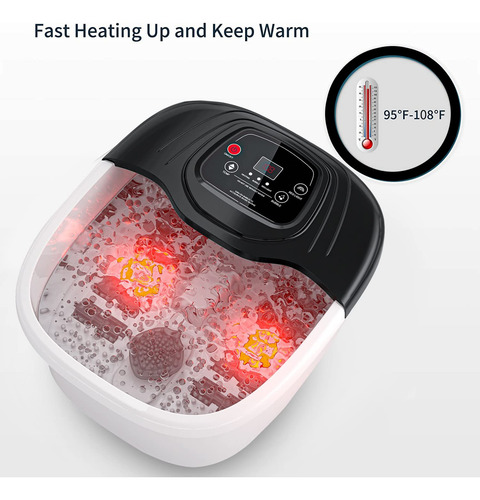 Rightmell Bañera De Masaje Para Pies Con Calor, Burbujas Y
