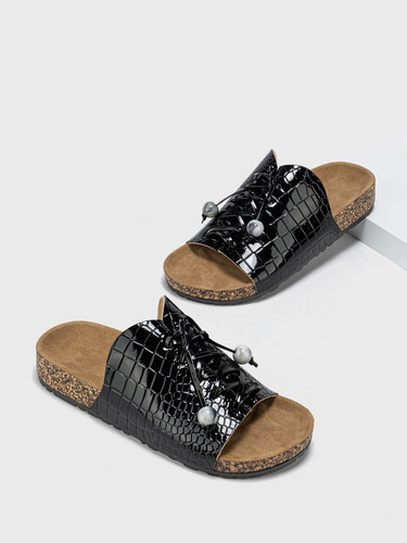 Sandalias Planas De Cuero Para Mujer, Diseño Con Tiras