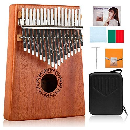 Kalimba 17 Claves Thumb Piano Con Instrucción De Estudio Y M