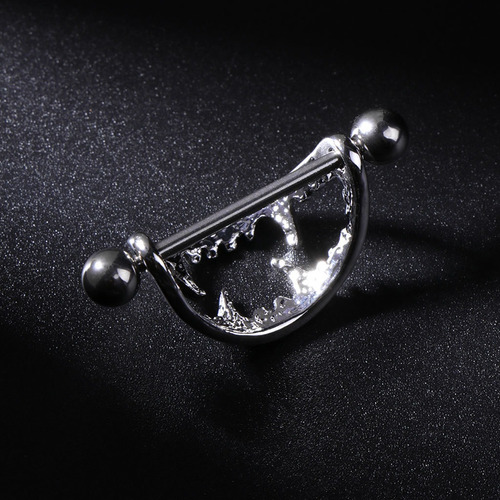 2 Piezas Piercing Pezón Mujer Dama Halloween Boca Dientes Af