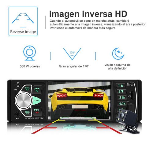 Autoestereo Mp5 Reproductor 4.1 Pantalla Bluetooth Usb Fm Tf