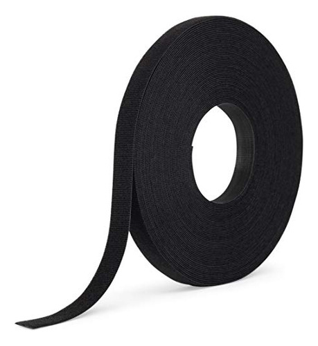 Velcro Brand One_wrap 189645 - Rollo De Doble Cara Autoagarre De 3/4 Pulgadas X 25 Yardas, Color Negro