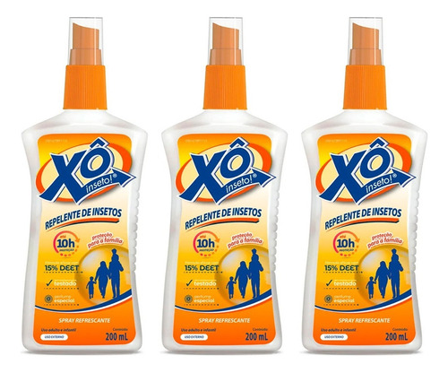 Xô Inseto Repelente De Inseto Spray Refrescant 3x200ml Cimed