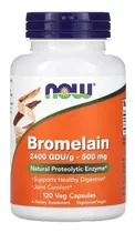 Comprar Now Foods, Bromelina, 500 Mg, 120 Cápsulas Vegetales Sabor Sin Sabor