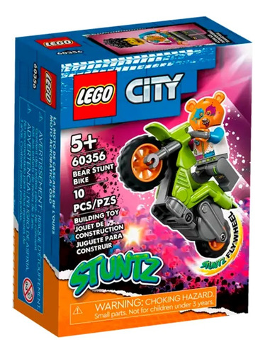 Jueguete Oso Con Moto Acrobatica Lego 10pcs 60356 Febo