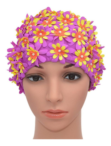 Gorro De Baño Medifier Floral Petal Estilo Retro Gorros De B