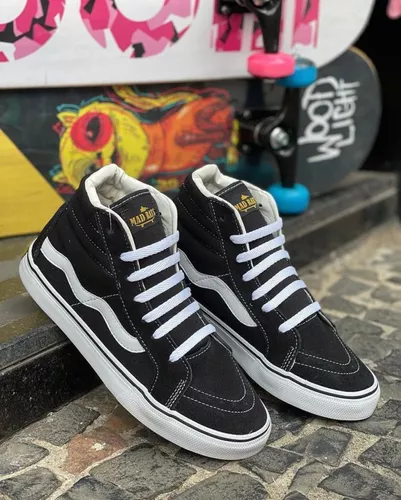 Tênis Mad Rats Cano Alto Hi Top Black Branco