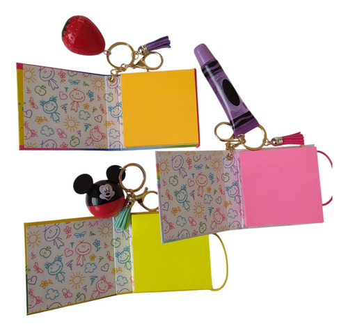 3pz Llaveros Moda Post It Libreta Colores Dia Del Maestro Rosa Claro