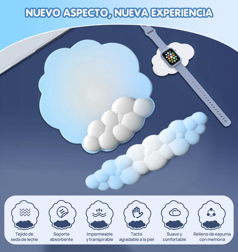 3 En 1 Mouse Pad Set,ergonomico Cojín De Muñeca, La Espuma