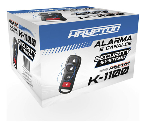 Alarma De Auto Krypton 3 Canales Control Remoto 4 Botones