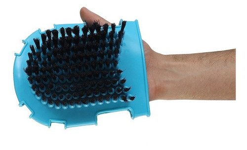 Luva De Borracha Para Banho Em Cavalo Dupla Face Azul Partra