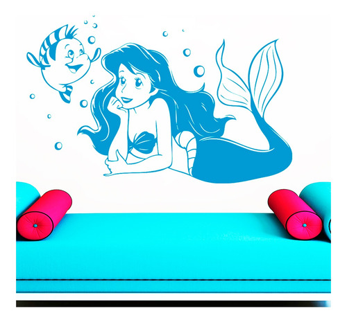 Vinilos Adhesivos Sticker Pared De Disney Sirenita 55x61cms 