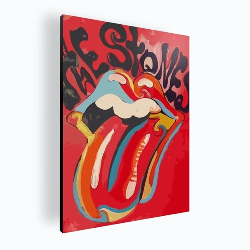 Cuadro Moderno Mural Poster Rolling Stones 42x60 Mdf