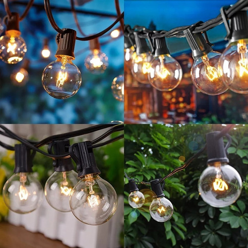 Imagen 5 de 10 de Serie Luces Vintage 25 Focos Decoración Exteriores 7.5m