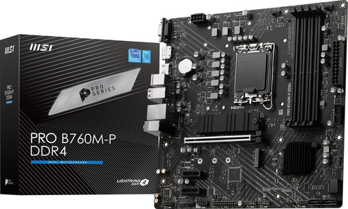 Tarjeta Madre Msi Micro-atx Pro B760m-p Ddr4, S-1700 128gb