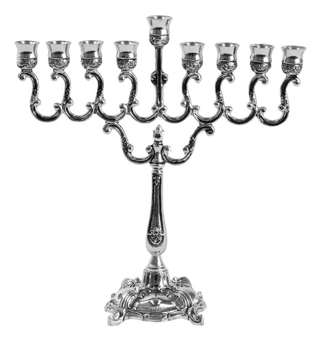 Vela Menorah Chapada En Plata De Ner Mitzvah, Se Adapta A To