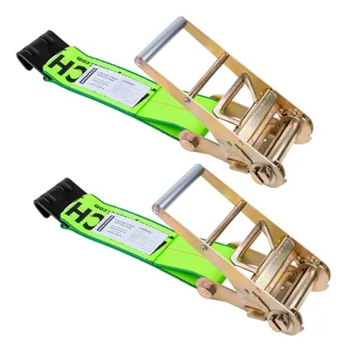 Mimanchi 4 Inch Ratchet Straps With Flat Hooks - 2 Pack, 7,300 Lb WLL, Heavy Duty Tie Downs For Trailers & Trucks