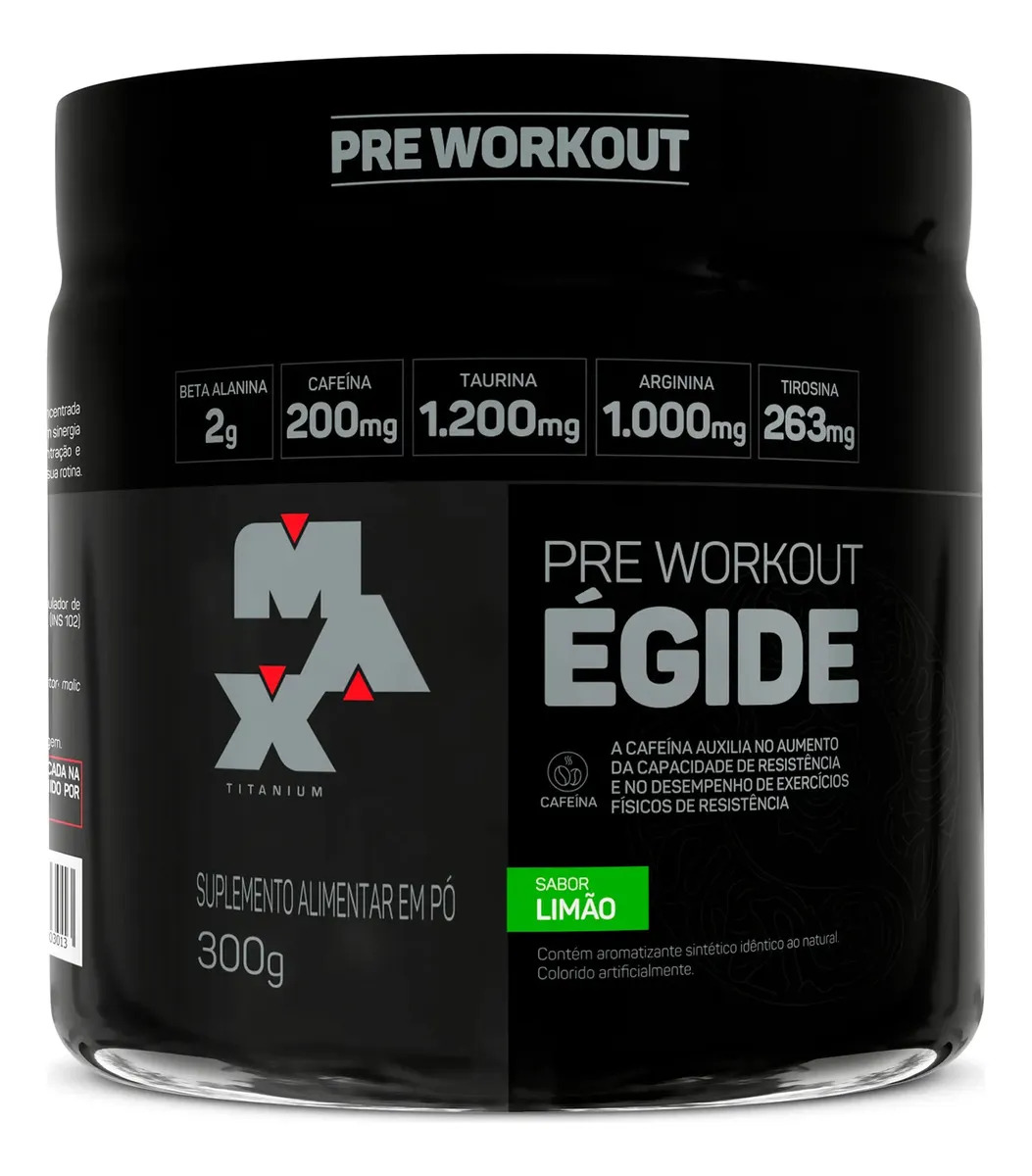 Pre treino Égide 300g Sabor Limão Suplemento em Pó Pré Treino Max Titanium