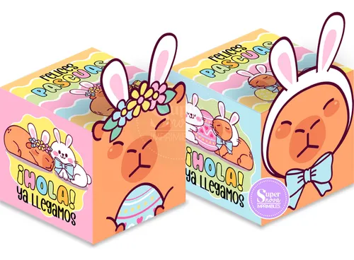comprar Kit Imprimible Cajita Cubo Pascuas Capibaras Carpinchos