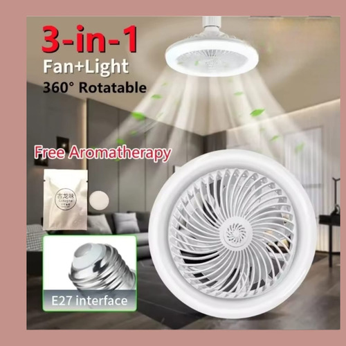 Foco Ventilador Led De Techo Control Velocidad Foco Led Bco Blanco
