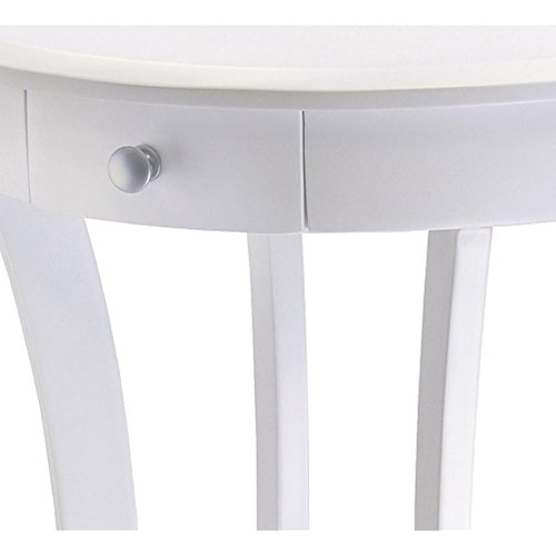 Winsome Wood Sasha Accent Table Con Cajón Curvado Patas Blan