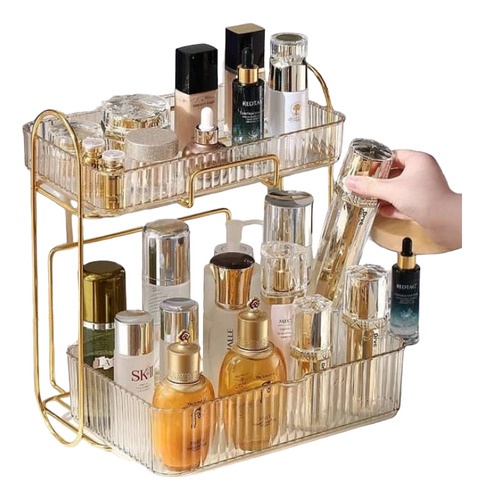 Hermoso Y Practico Organizador Para Cosméticos De 2 Niveles