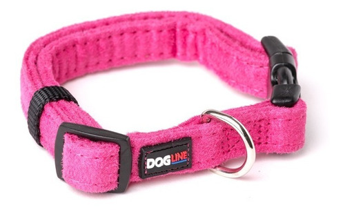 Collar Perro Microfibra Dogline Chico Rosa