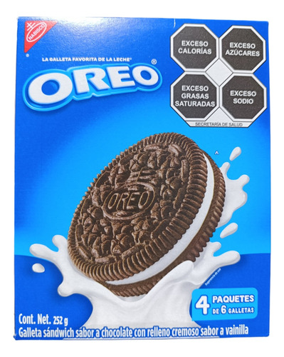 Galleta Oreo Chocolate 12pack De 6pz C/u Relleno Vainilla
